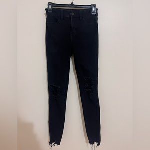 American eagle black ripped jeans